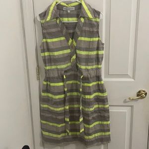 Women’s Green and Grey Striped Dress